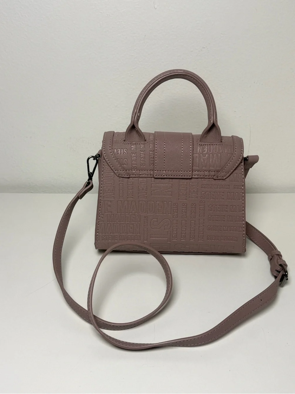 Steve Madden Dusty Mauve Top-Handle Satchel with Detachable Strap